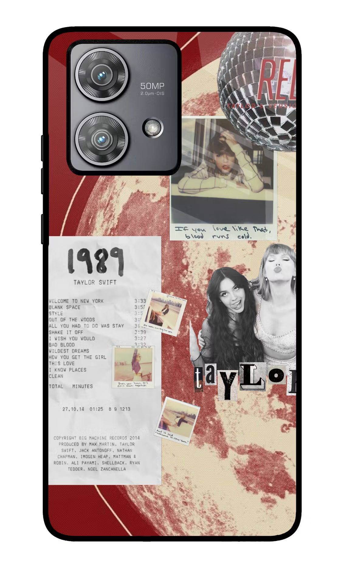 Taylor Swift Moto Edge 40 Neo Glass Case