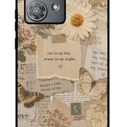 Vintage case Moto Edge 40 Neo Glass Case Back Cover by Casekaro