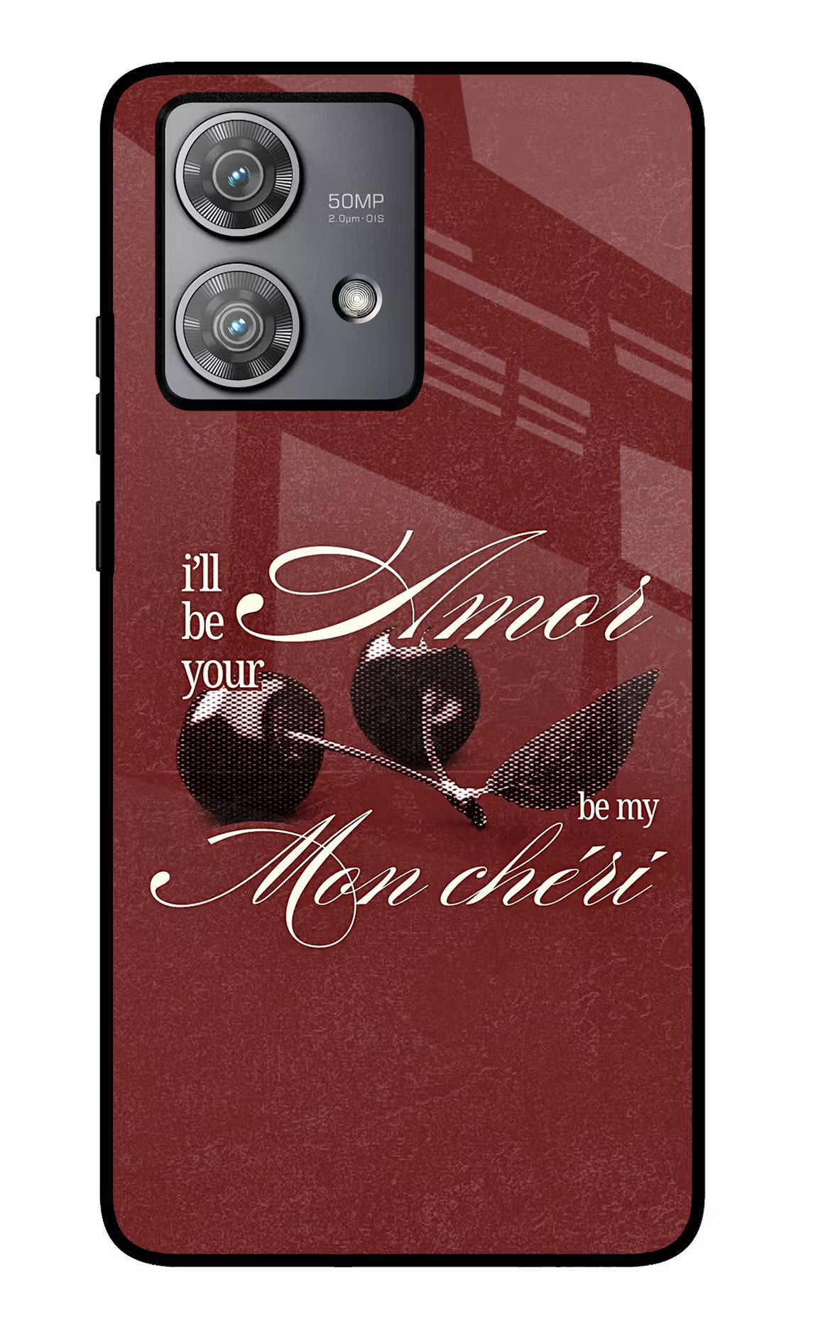 Velvet Cherry Moto Edge 40 Neo Glass Case