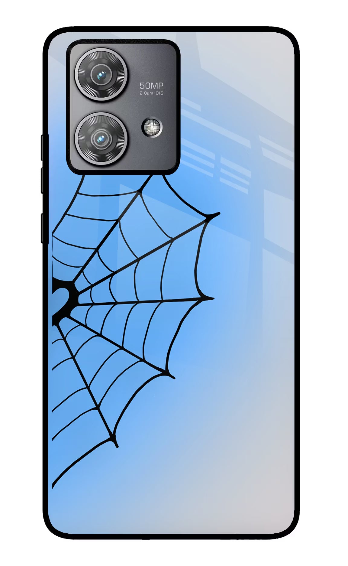 Blue Web Moto Edge 40 Neo Glass Case