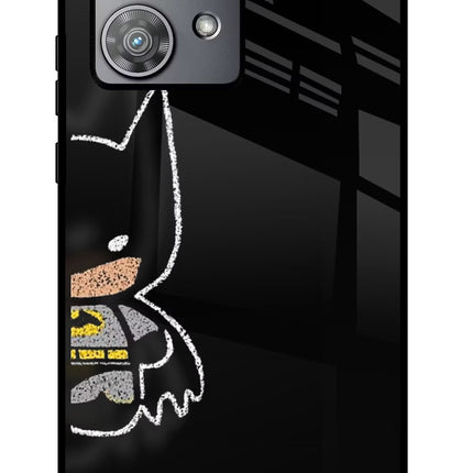 Bat Kitty Moto Edge 40 Neo Glass Case Back Cover by Casekaro