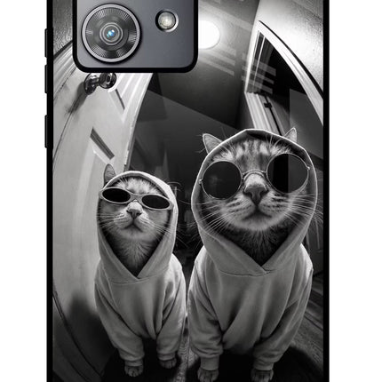 Hood Cats Moto Edge 40 Neo Glass Case Back Cover by Casekaro