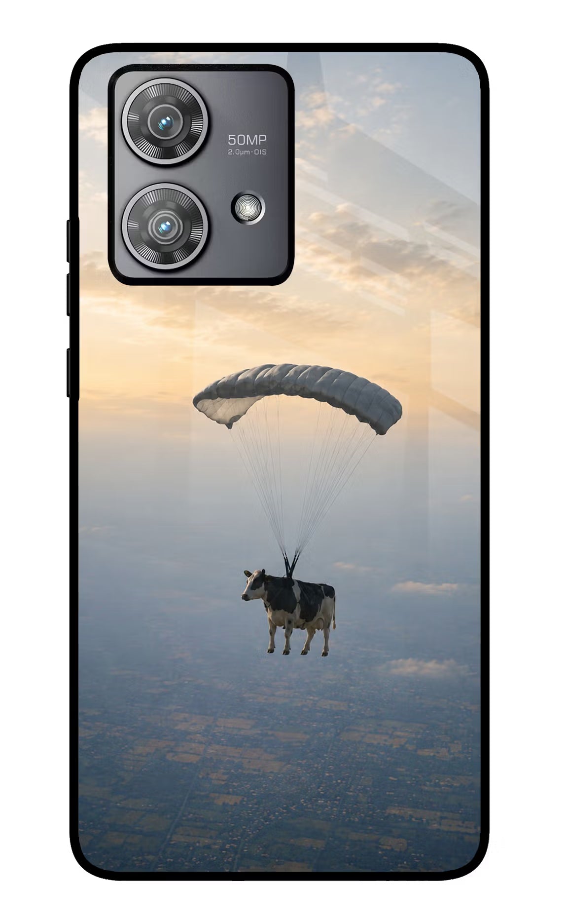 Skydiving Cow Moto Edge 40 Neo Glass Case