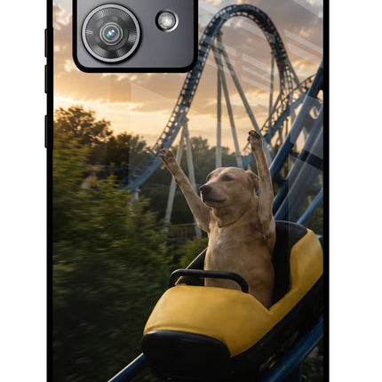 Rollercoaster Dog Moto Edge 40 Neo Glass Case Back Cover by Casekaro