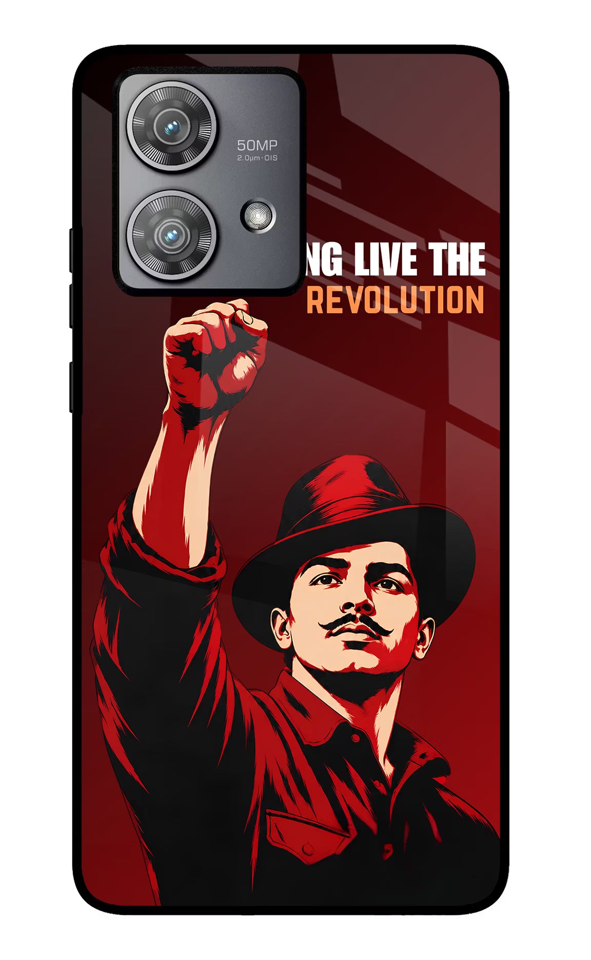 Bhagat Singh Revolution Moto Edge 40 Neo Glass Case