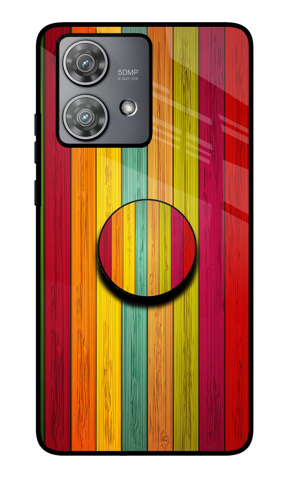 Multicolor Wooden Moto Edge 40 Neo Pop Case