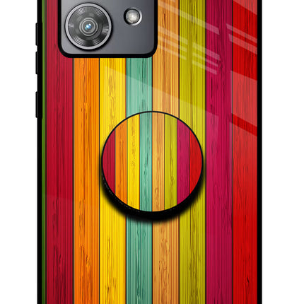 Multicolor Wooden Moto Edge 40 Neo Pop Case by Casekaro