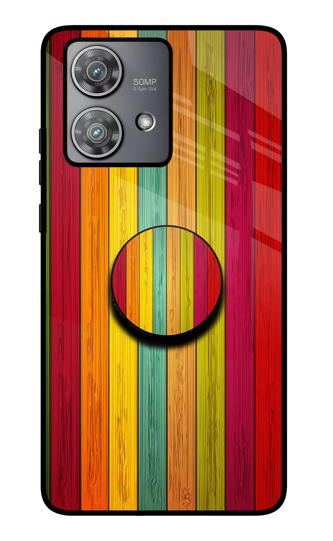 Multicolor Wooden Moto Edge 40 Neo Pop Case by Casekaro