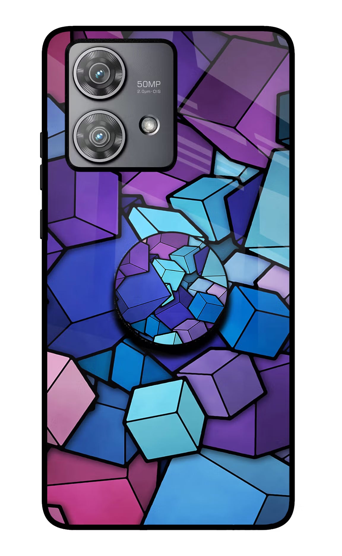 Cubic Abstract Moto Edge 40 Neo Pop Case by Casekaro