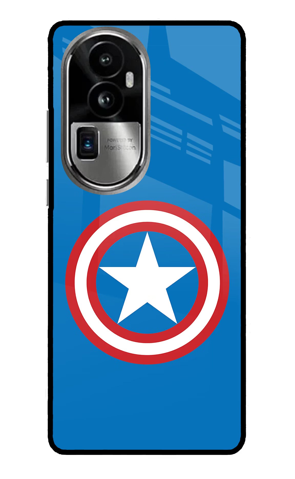 Captain America Logo Oppo Reno10 Pro+ 5G Glass Case Back Cover by Casekaro