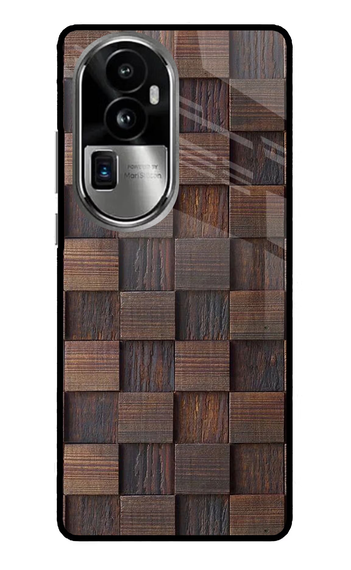 Wooden Cube Design Oppo Reno10 Pro+ 5G Glass Case