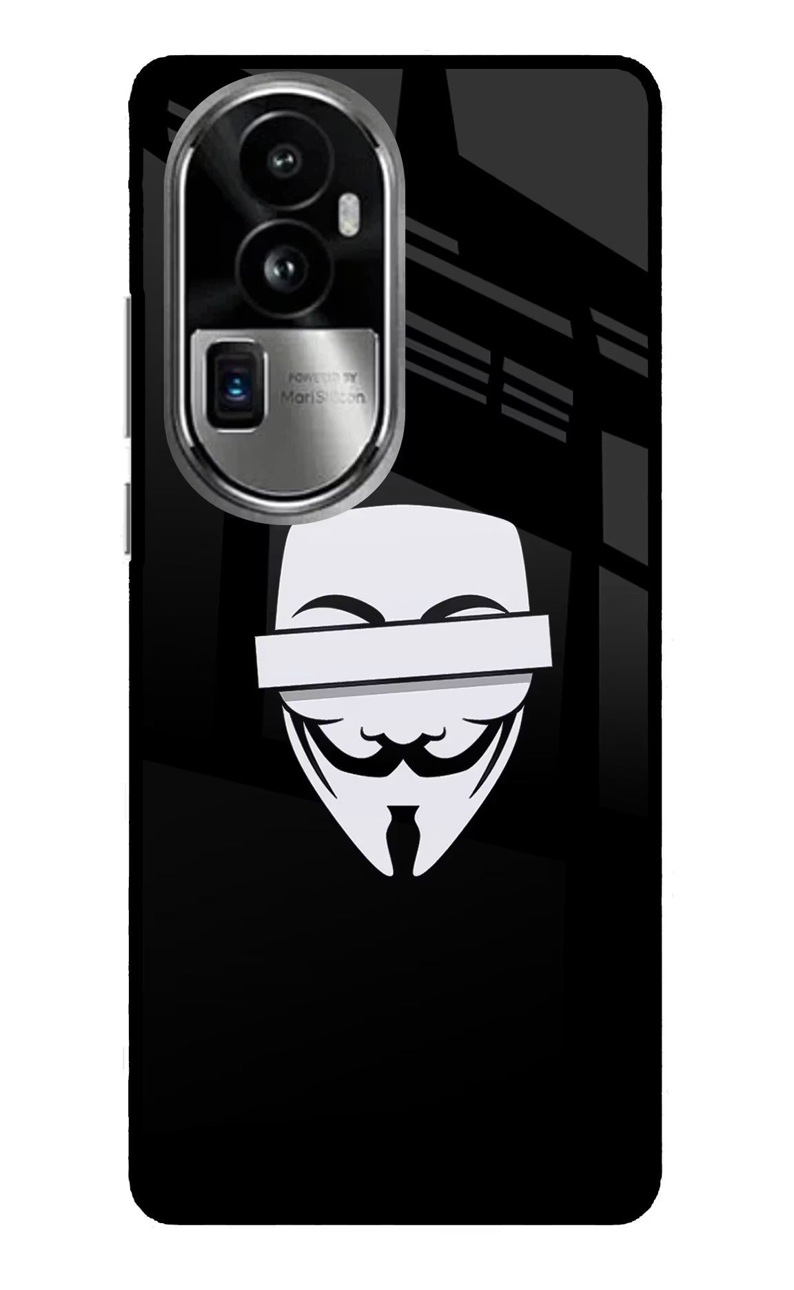 Anonymous Face Oppo Reno10 Pro+ 5G Glass Case Back Cover by Casekaro
