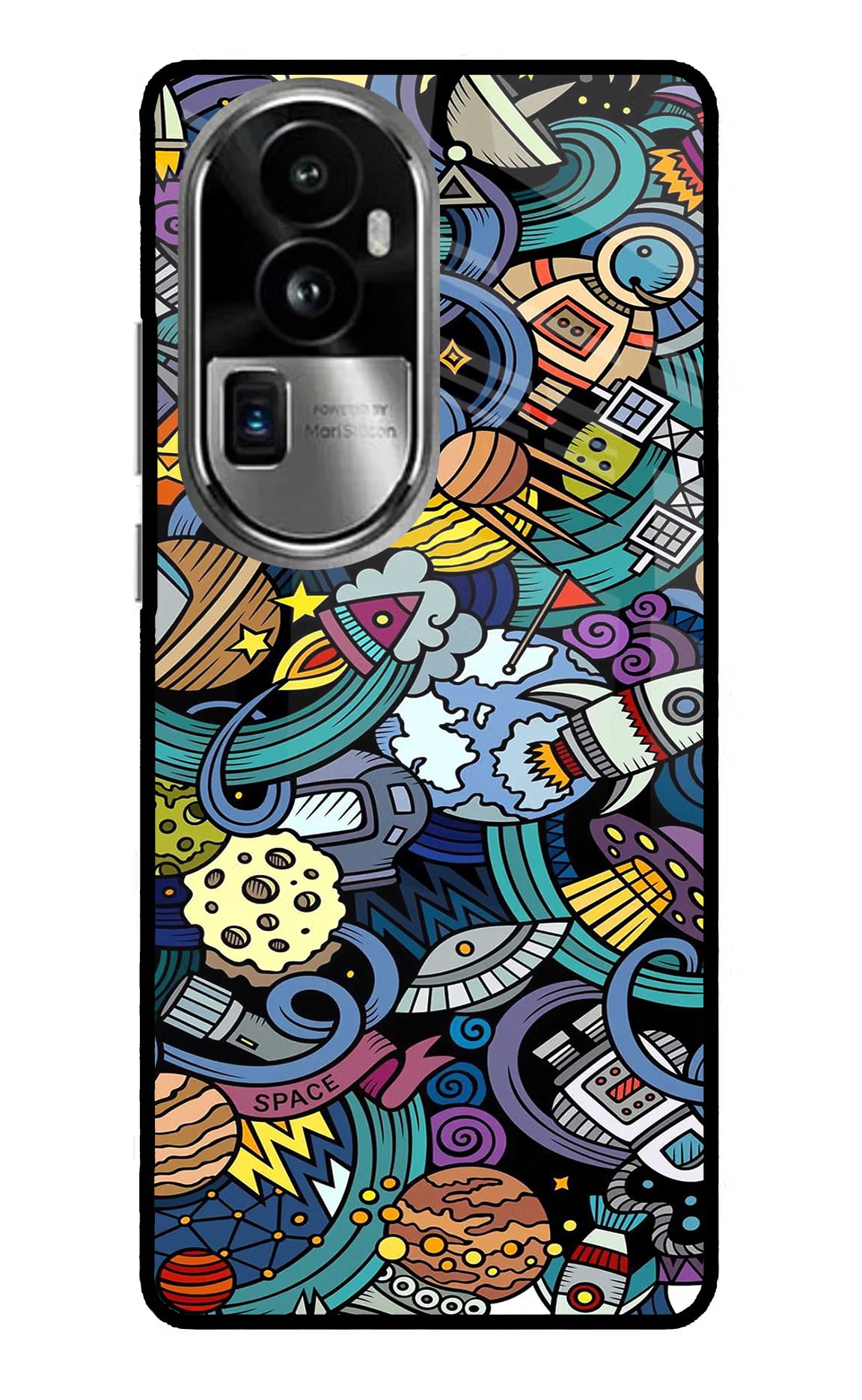Space Abstract Oppo Reno10 Pro+ 5G Glass Case Back Cover by Casekaro
