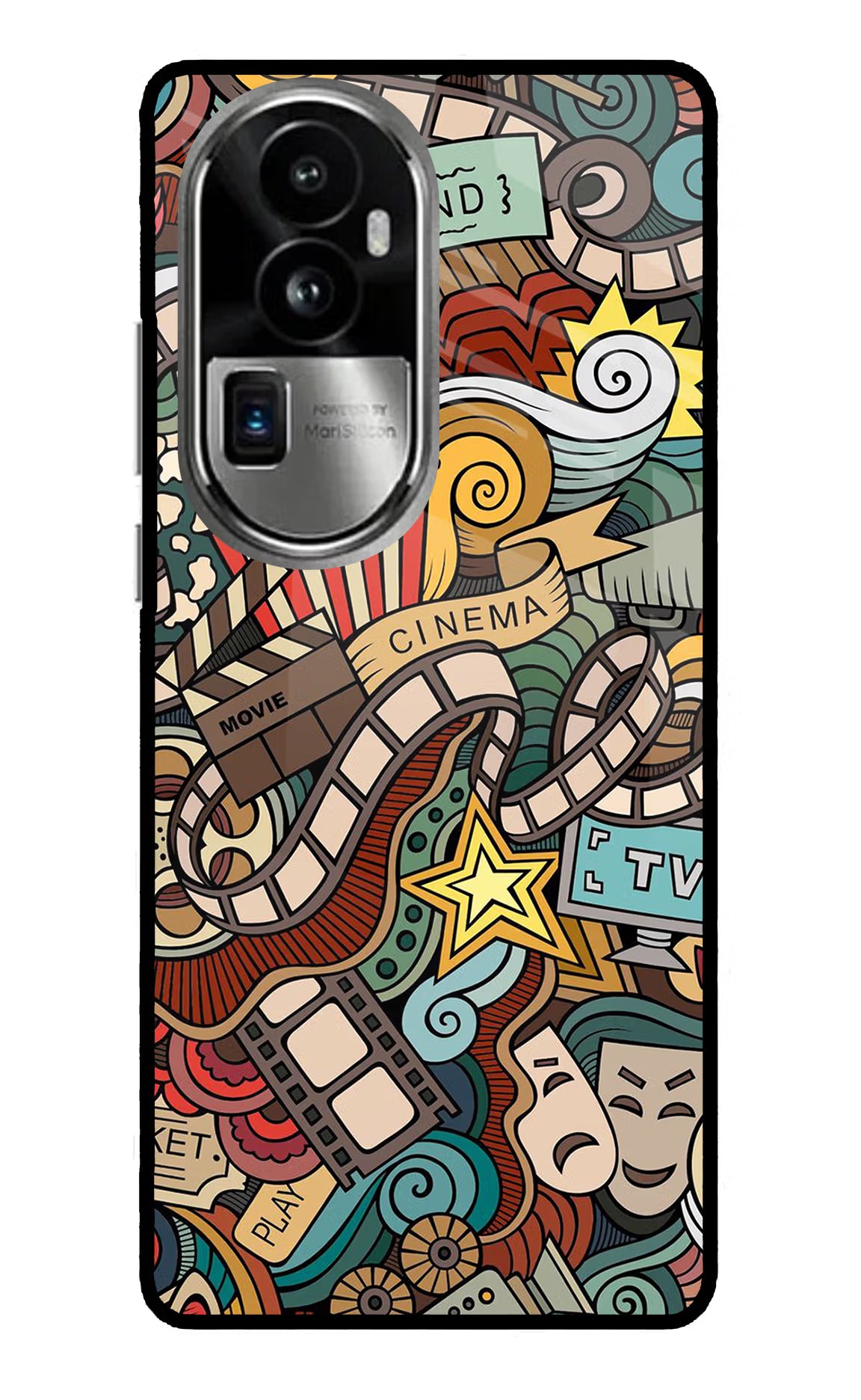 Cinema Abstract Oppo Reno10 Pro+ 5G Glass Case Back Cover by Casekaro