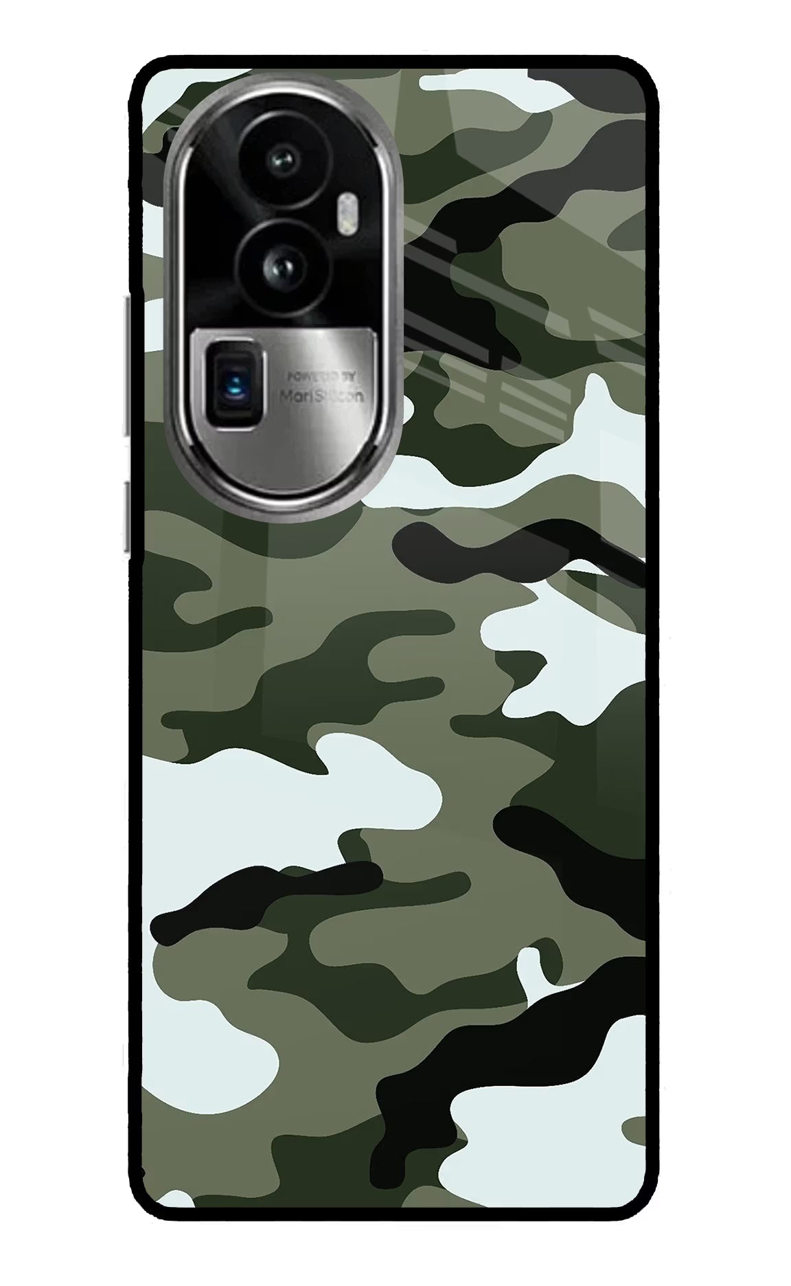 Camouflage Oppo Reno10 Pro+ 5G Glass Case Back Cover by Casekaro
