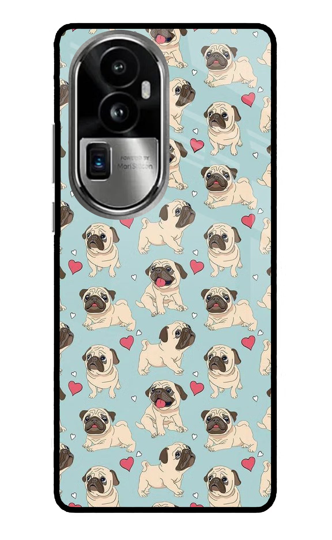 Pug Dog Oppo Reno10 Pro+ 5G Glass Case Back Cover by Casekaro