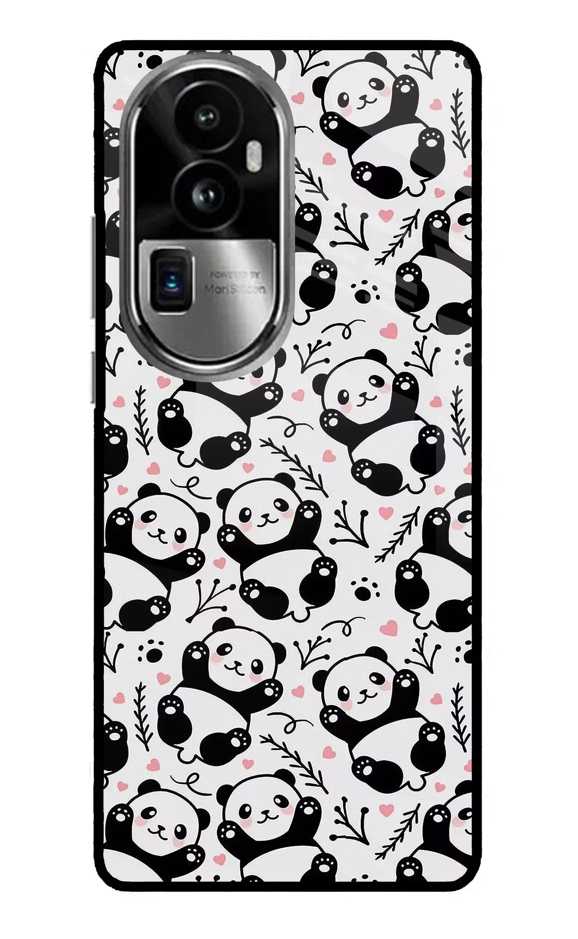 Cute Panda Oppo Reno10 Pro+ 5G Glass Case Back Cover by Casekaro