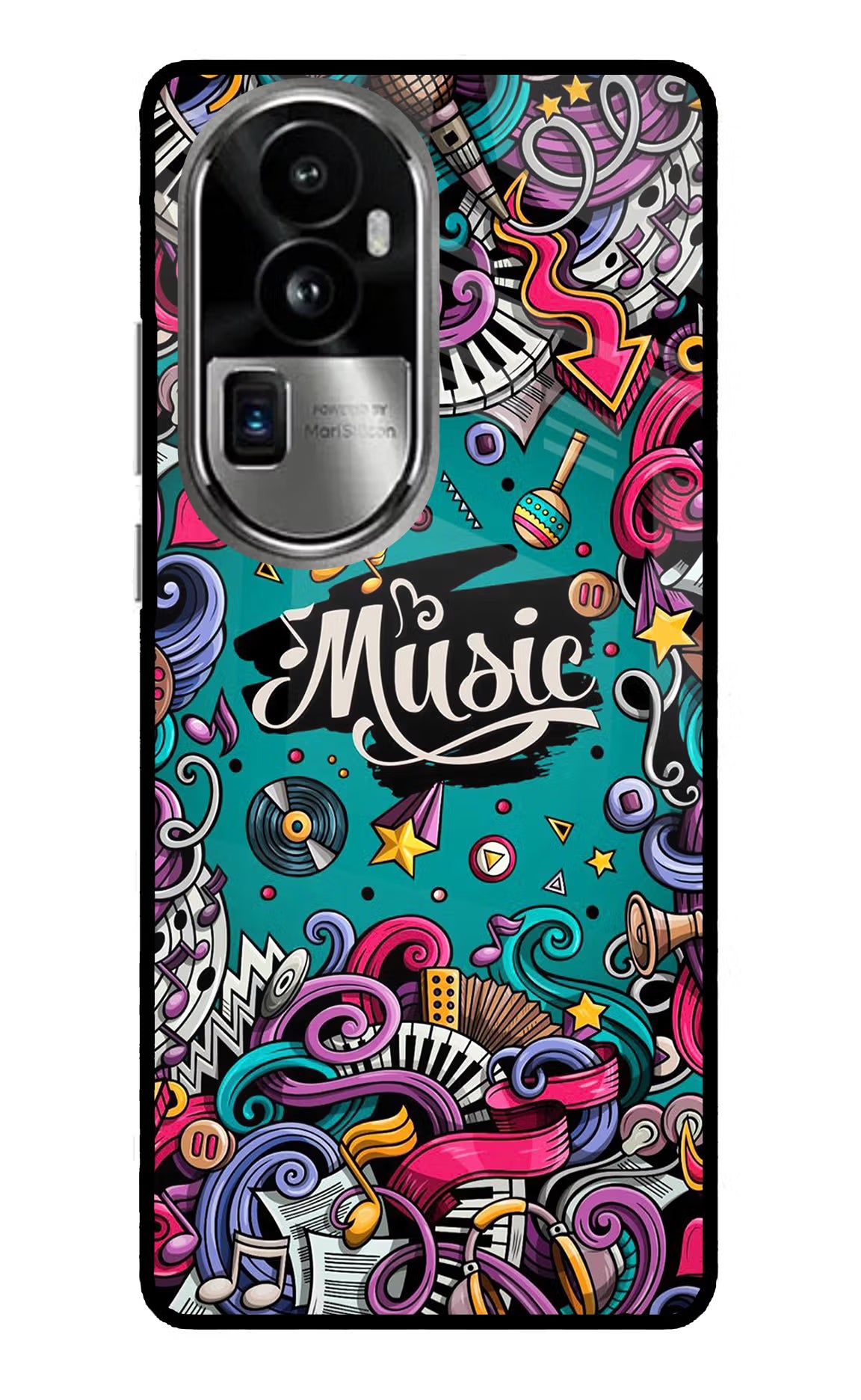 Music Graffiti Oppo Reno10 Pro+ 5G Glass Case Back Cover by Casekaro