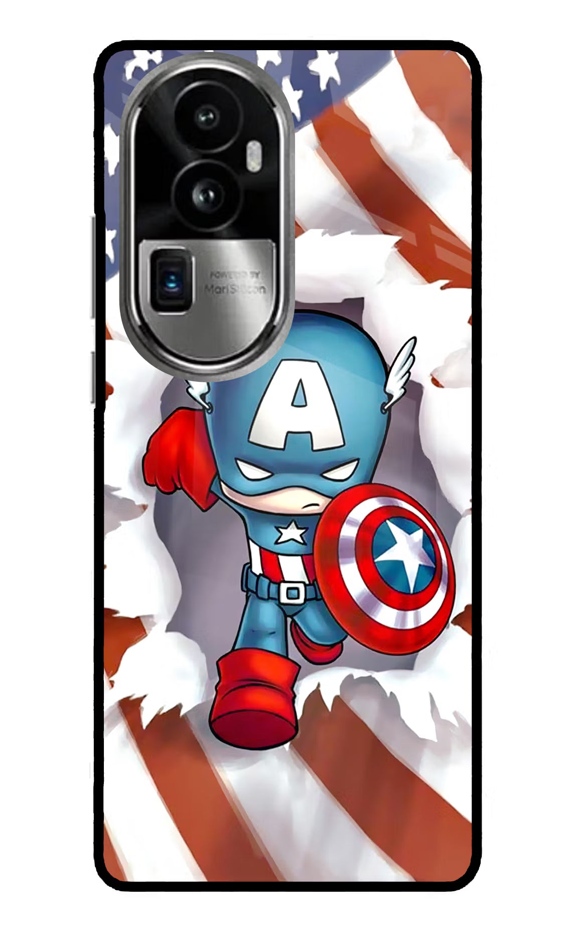 Captain America Oppo Reno10 Pro+ 5G Glass Case Back Cover by Casekaro