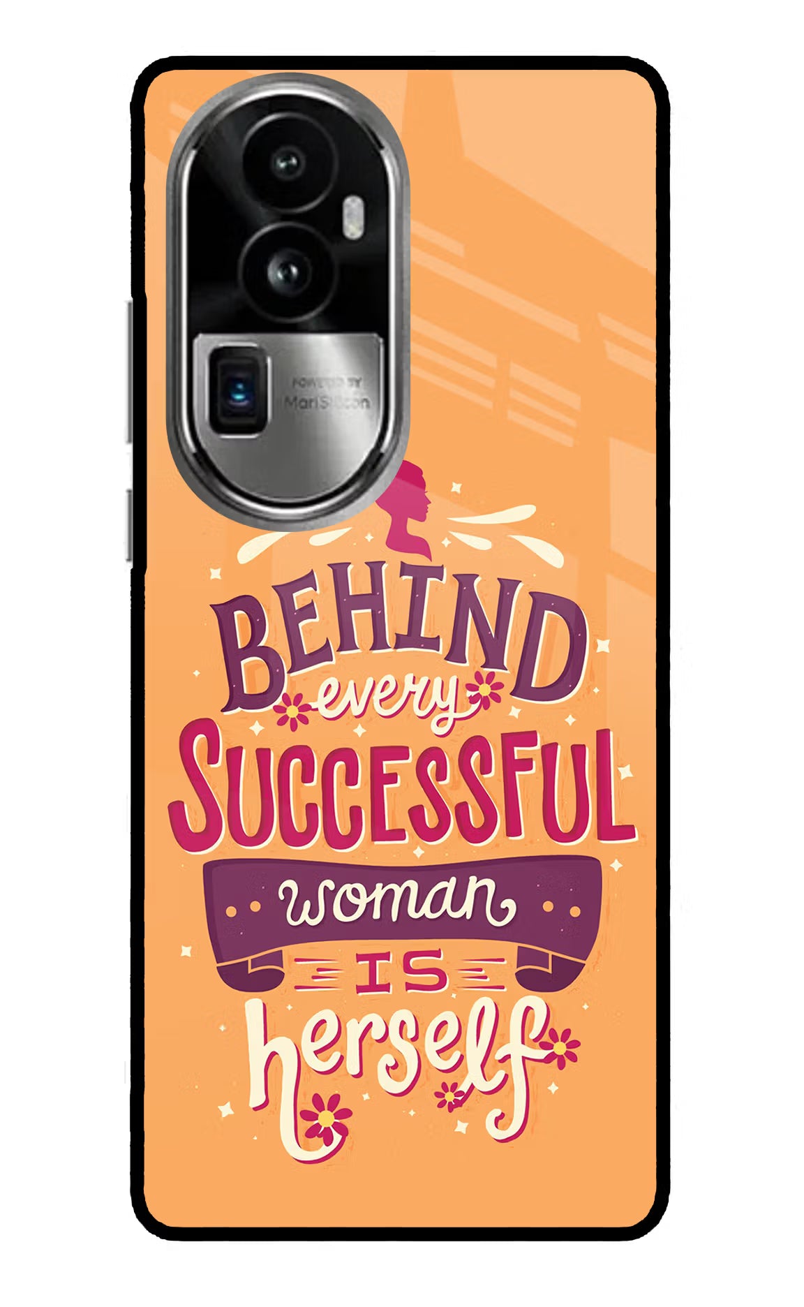 Behind Every Successful Woman There Is Herself Oppo Reno10 Pro+ 5G Glass Case Back Cover by Casekaro