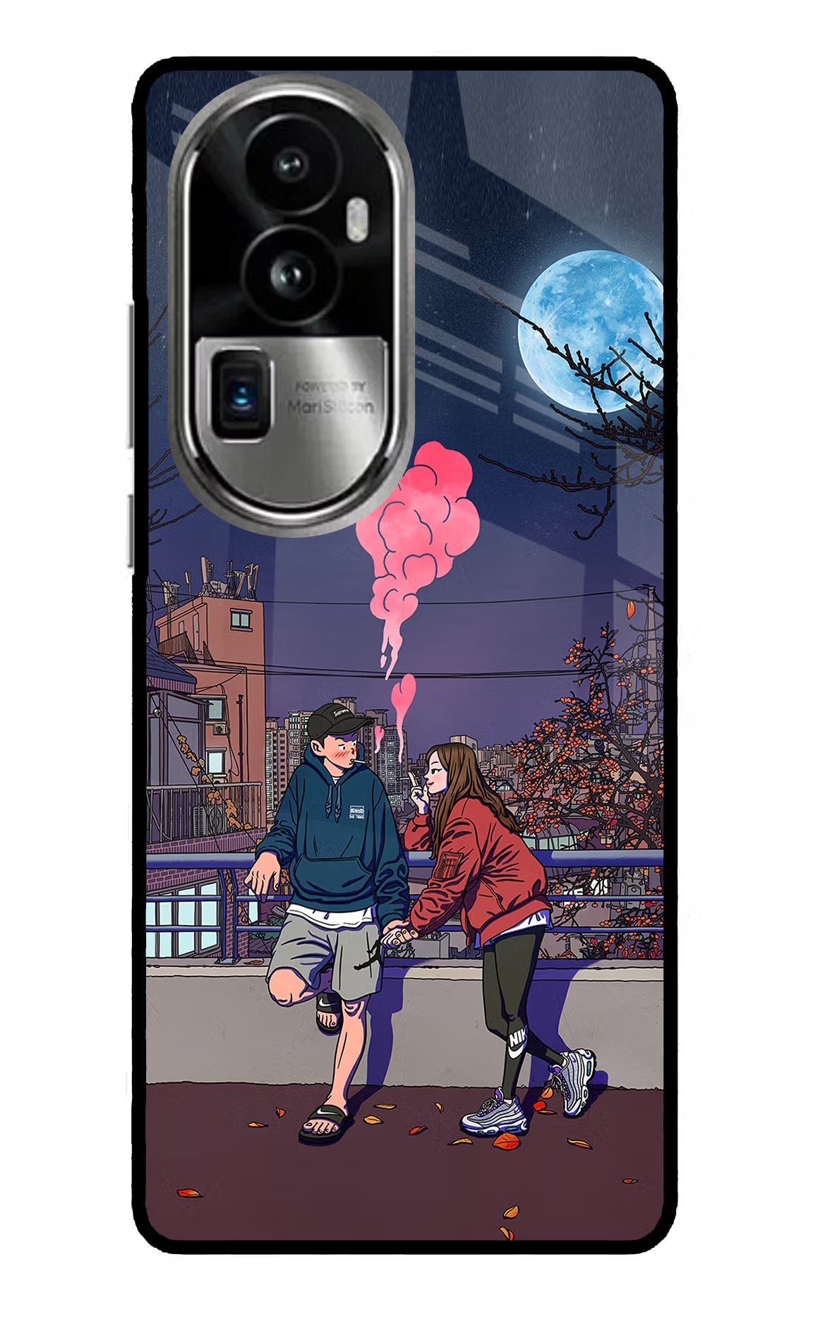 Chilling Couple Oppo Reno10 Pro+ 5G Glass Case Back Cover by Casekaro