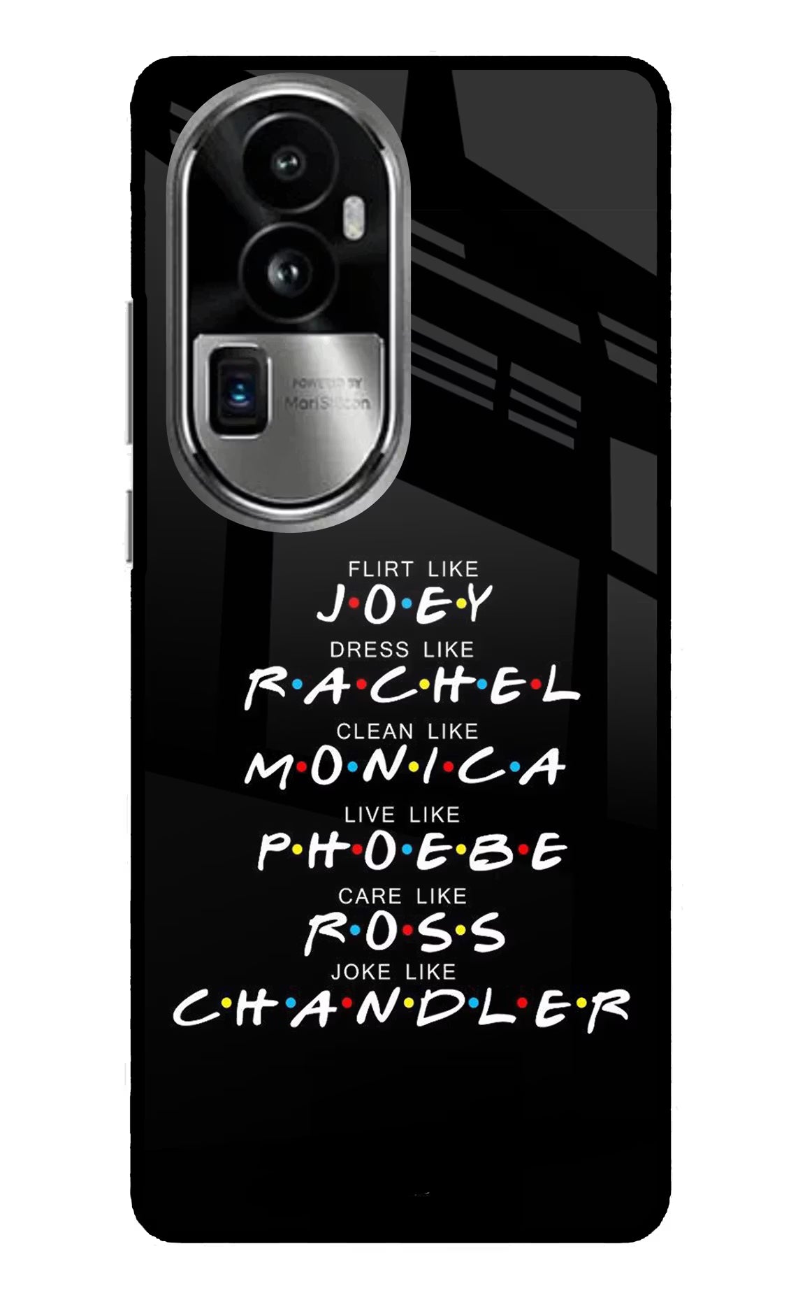 FRIENDS Character Oppo Reno10 Pro+ 5G Glass Case Back Cover by Casekaro