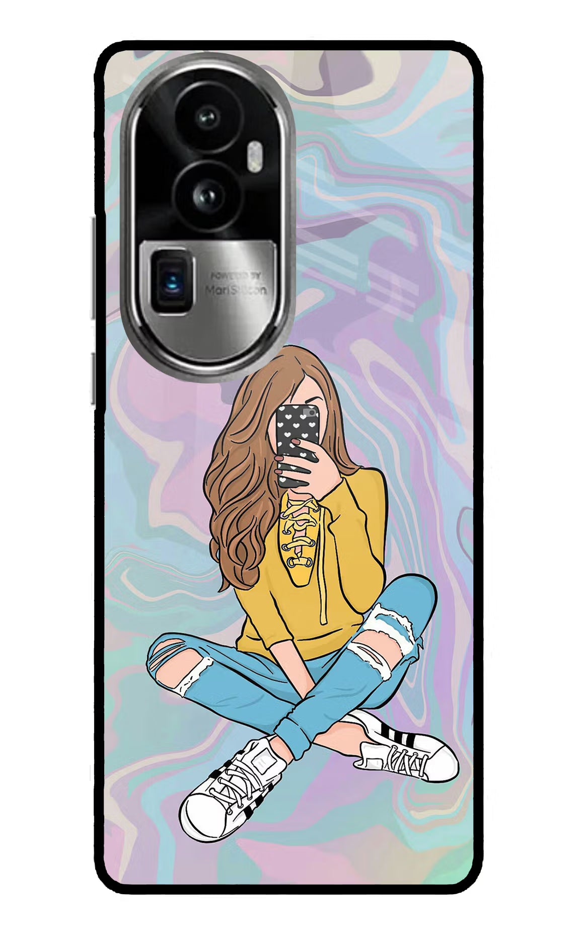 Selfie Girl Oppo Reno10 Pro+ 5G Glass Case Back Cover by Casekaro