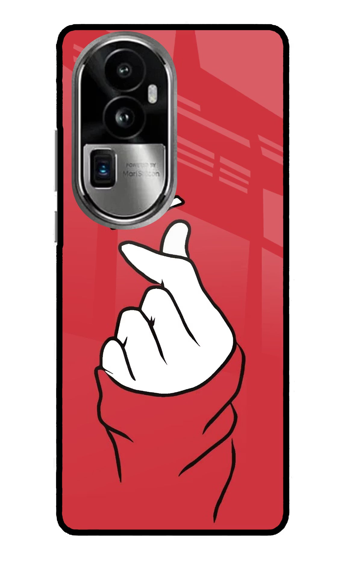 Korean Love Sign Oppo Reno10 Pro+ 5G Glass Case Back Cover by Casekaro