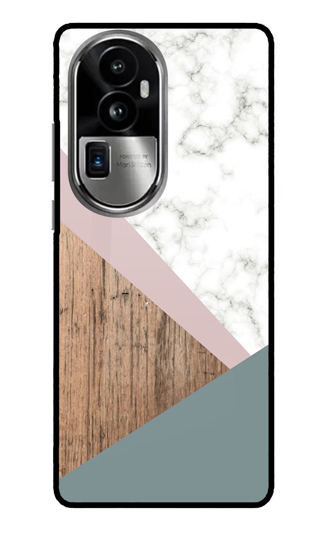 Marble wood Abstract Oppo Reno10 Pro+ 5G Glass Case Back Cover by Casekaro