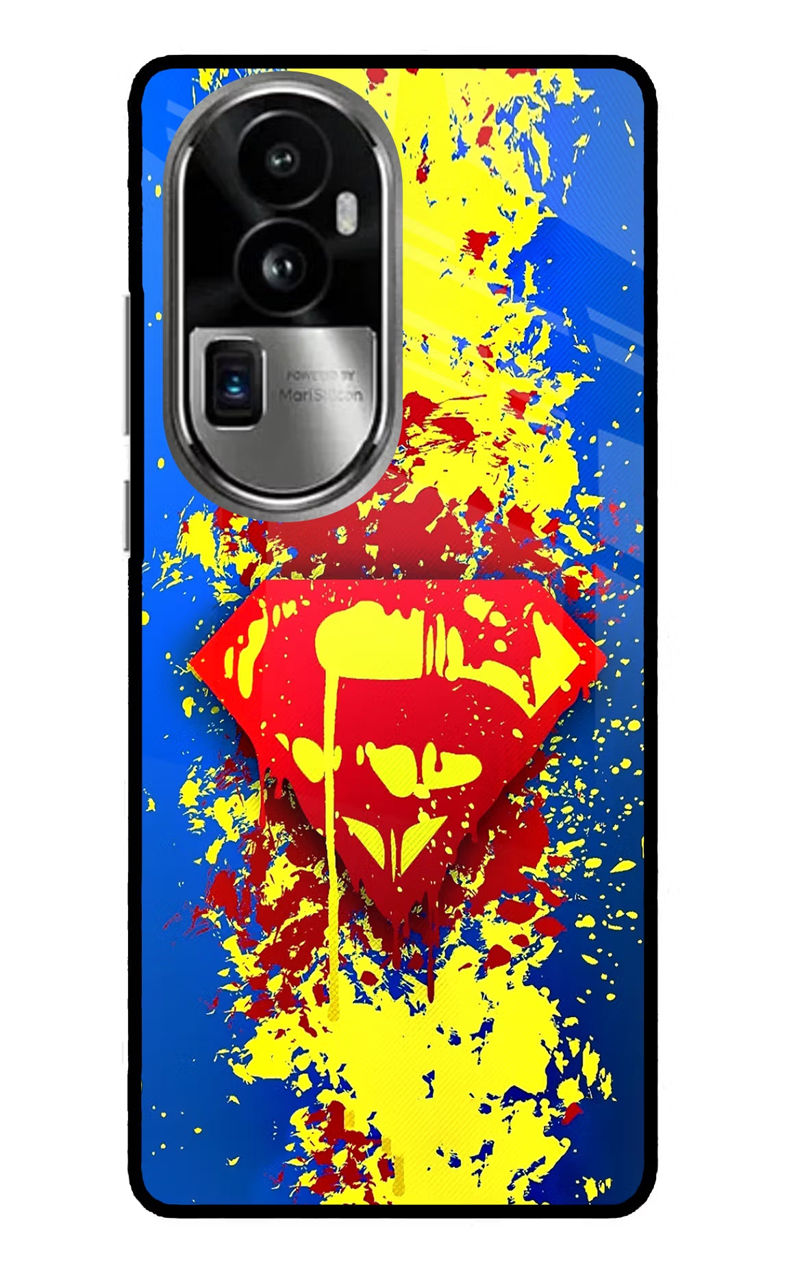 Superman logo Oppo Reno10 Pro+ 5G Glass Case Back Cover by Casekaro