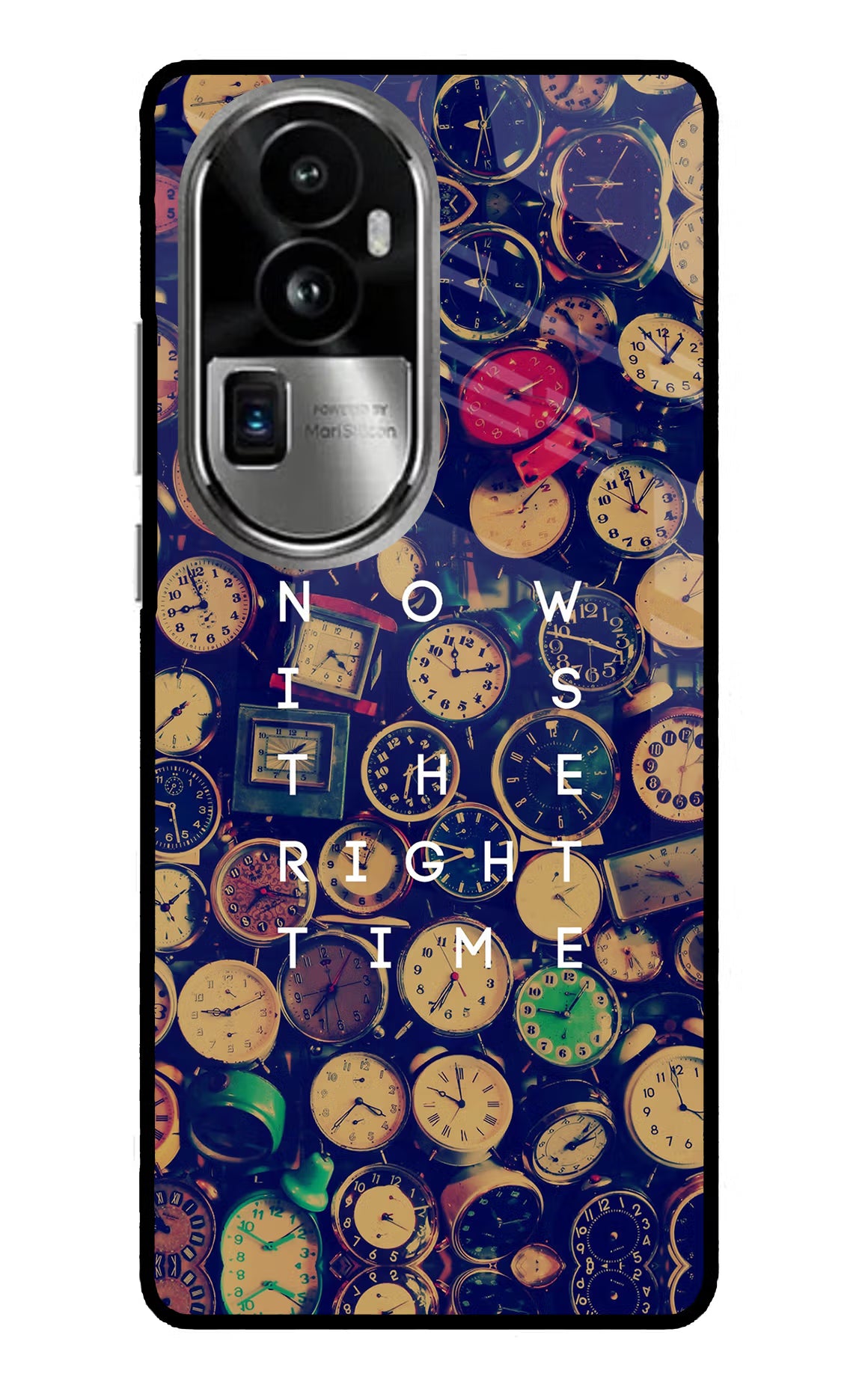 Now is the Right Time Quote Oppo Reno10 Pro+ 5G Glass Case Back Cover by Casekaro