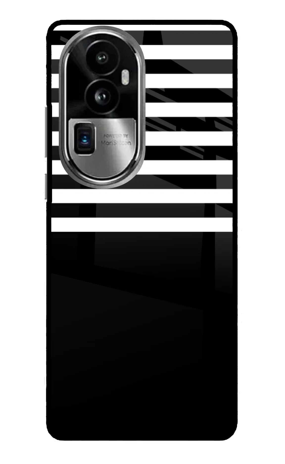 Black and White Print Oppo Reno10 Pro+ 5G Glass Case Back Cover by Casekaro