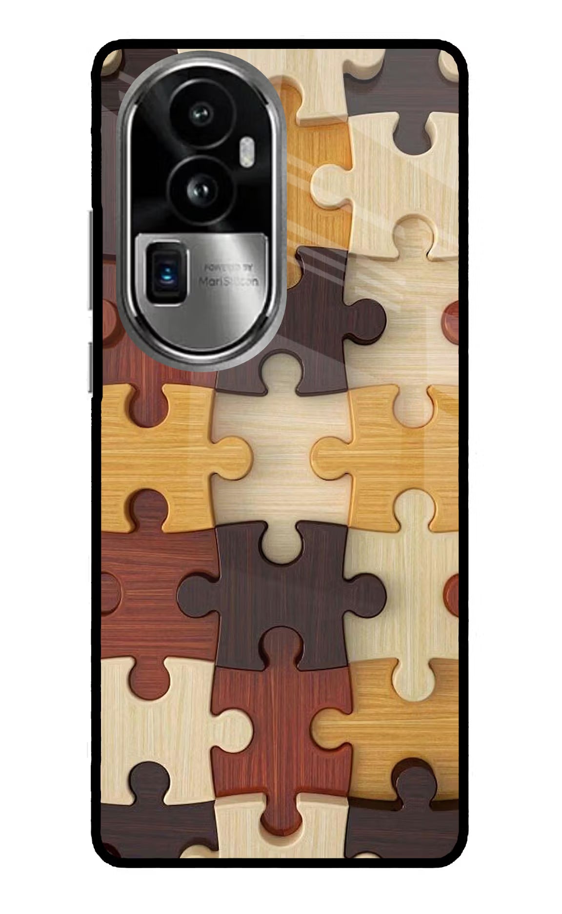 Wooden Puzzle Oppo Reno10 Pro+ 5G Glass Case Back Cover by Casekaro