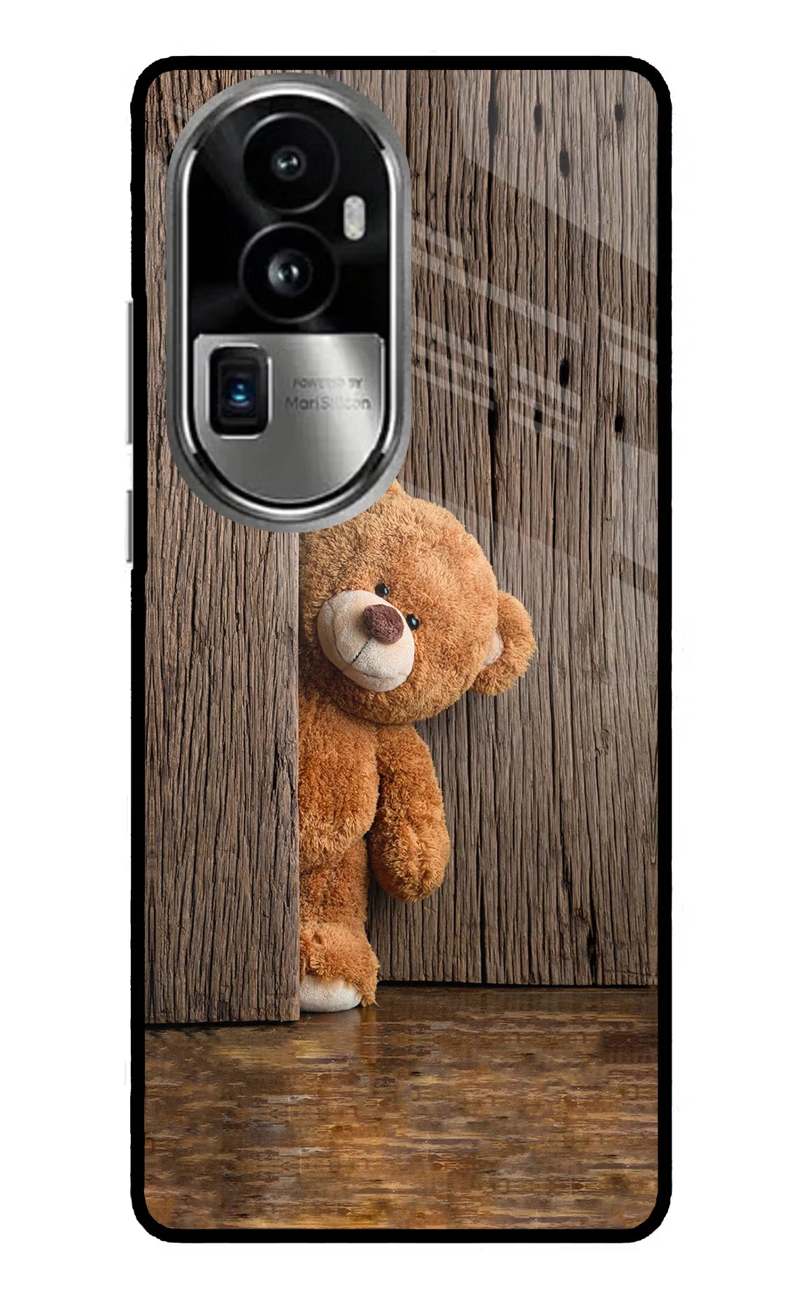 Teddy Wooden Oppo Reno10 Pro+ 5G Glass Case Back Cover by Casekaro