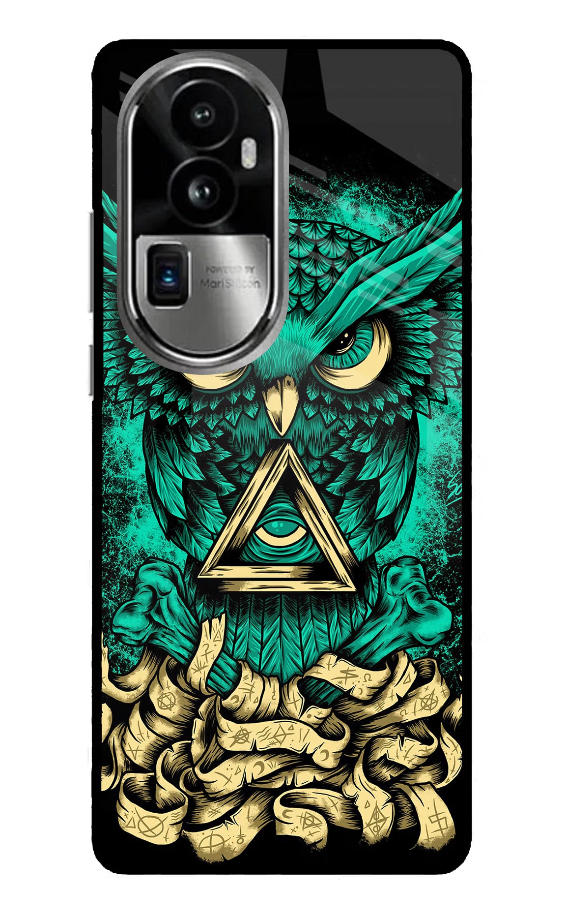 Green Owl Oppo Reno10 Pro+ 5G Glass Case Back Cover by Casekaro