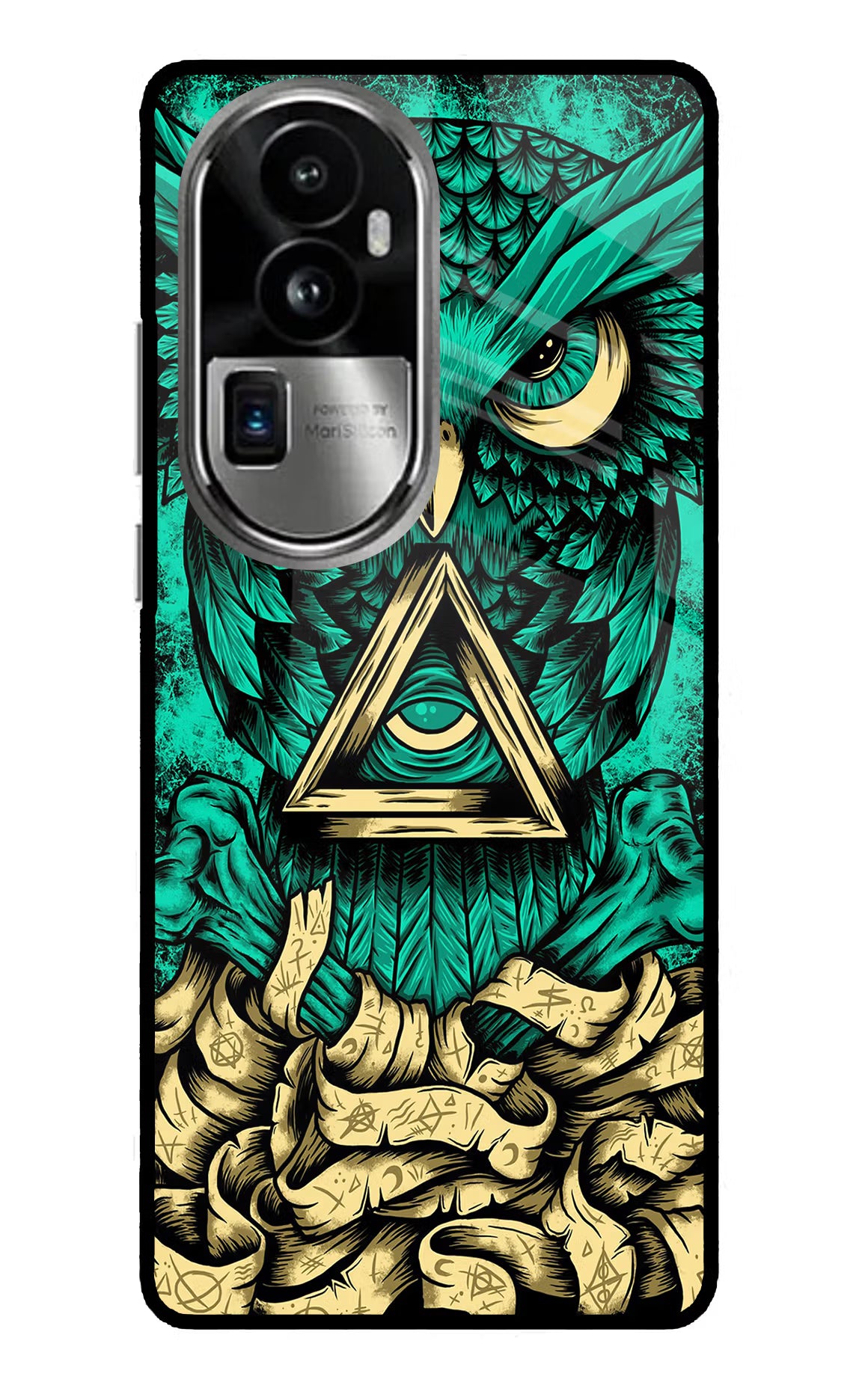 Green Owl Oppo Reno10 Pro+ 5G Glass Case Back Cover by Casekaro