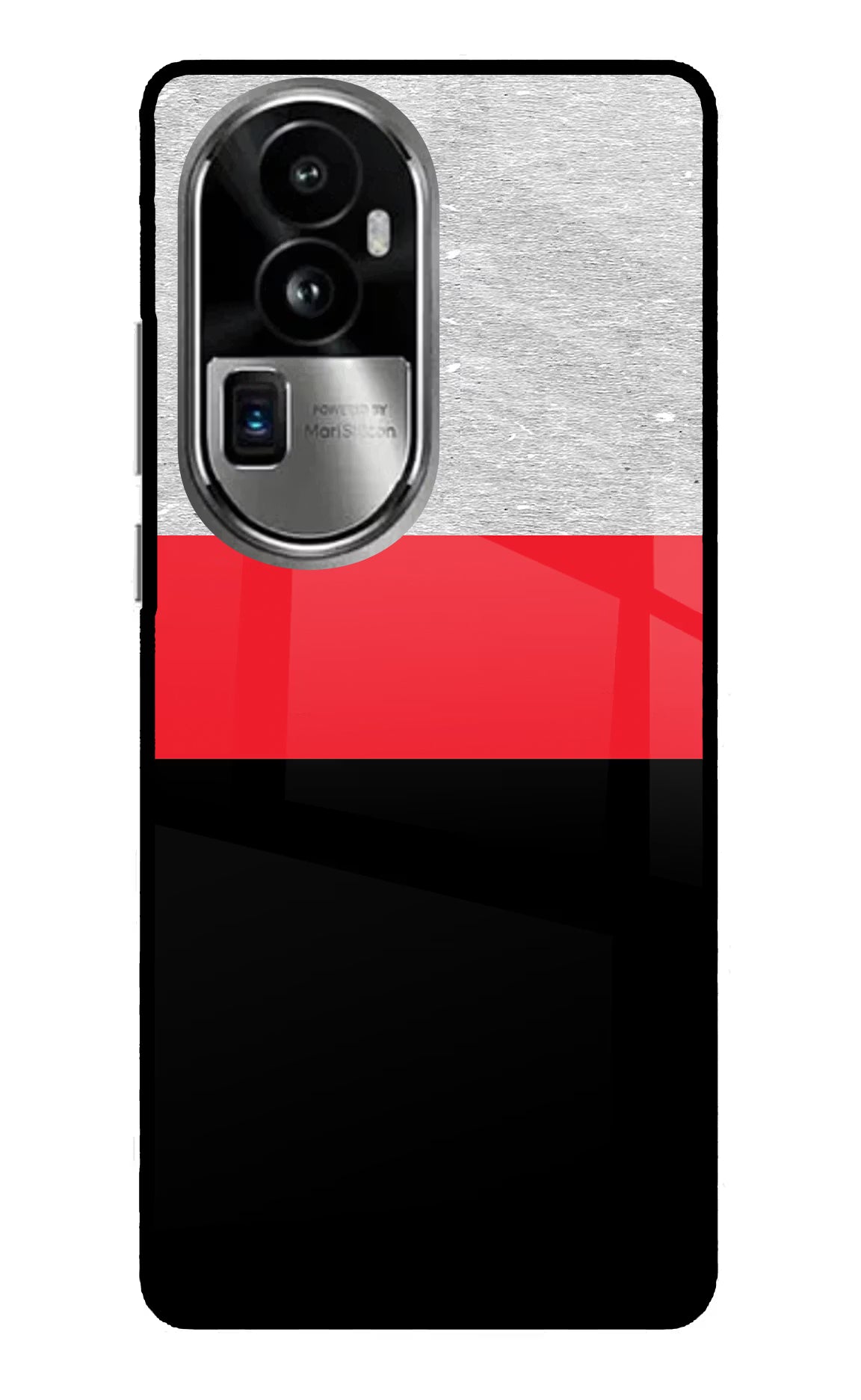 Tri Color Pattern Oppo Reno10 Pro+ 5G Glass Case Back Cover by Casekaro