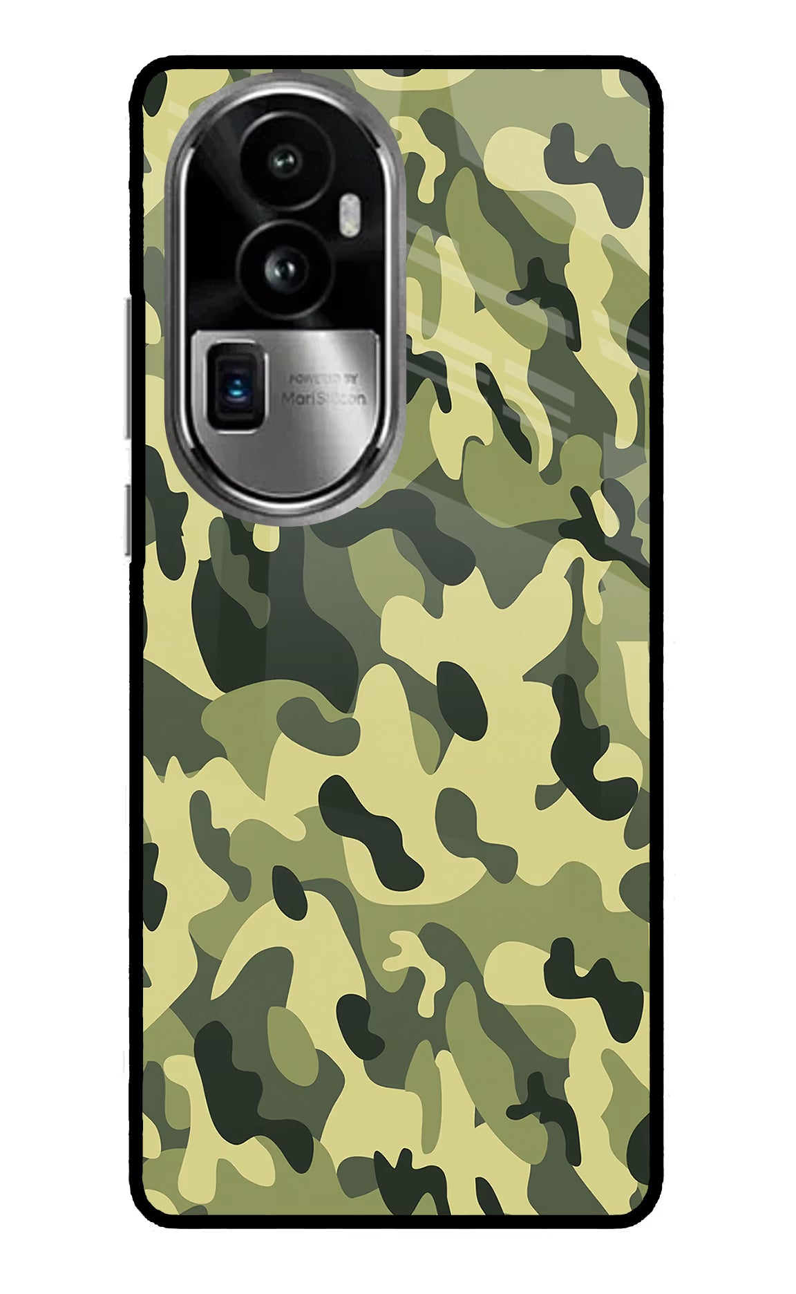 Camouflage Oppo Reno10 Pro+ 5G Glass Case Back Cover by Casekaro