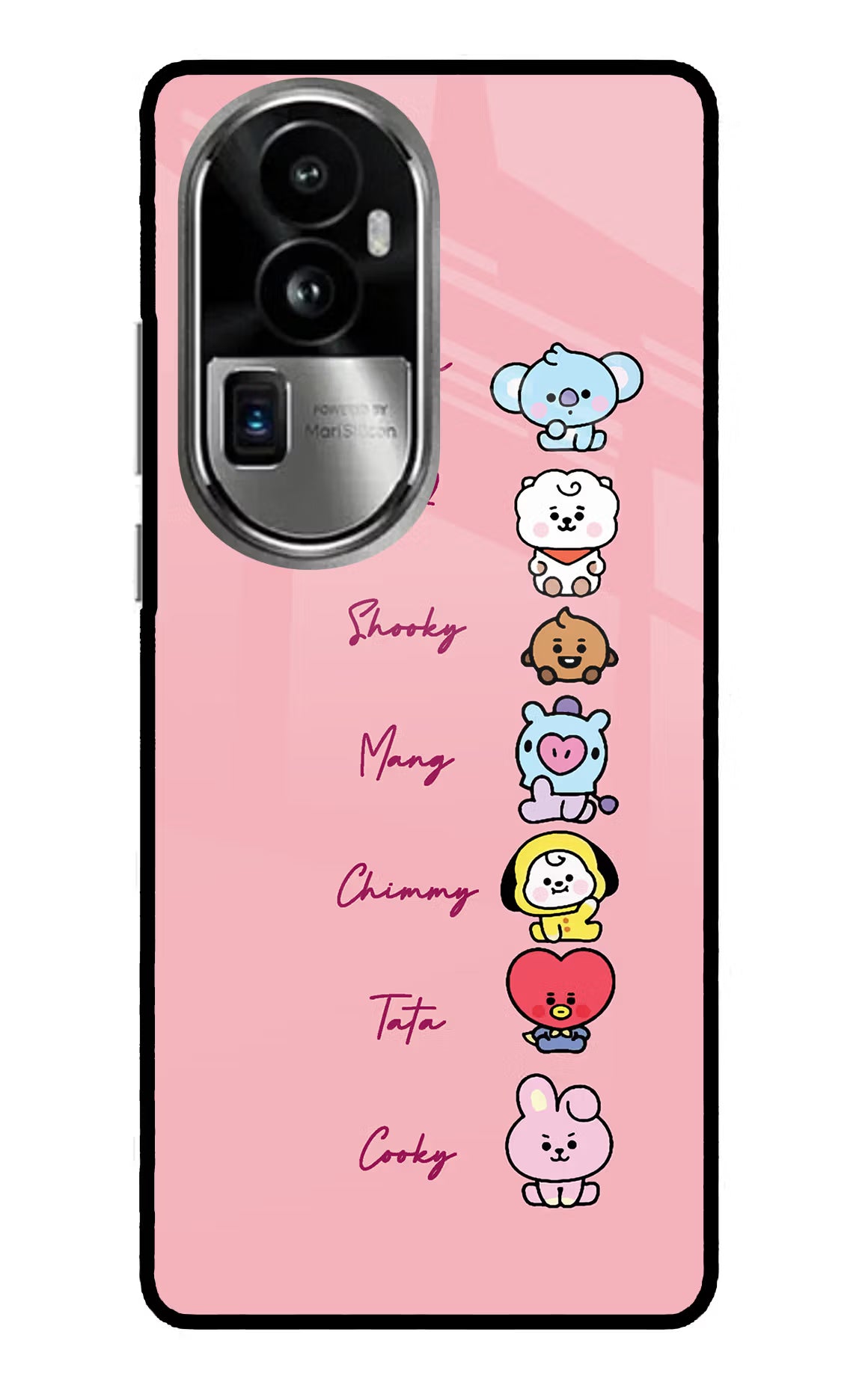 BTS names Oppo Reno10 Pro+ 5G Glass Case Back Cover by Casekaro
