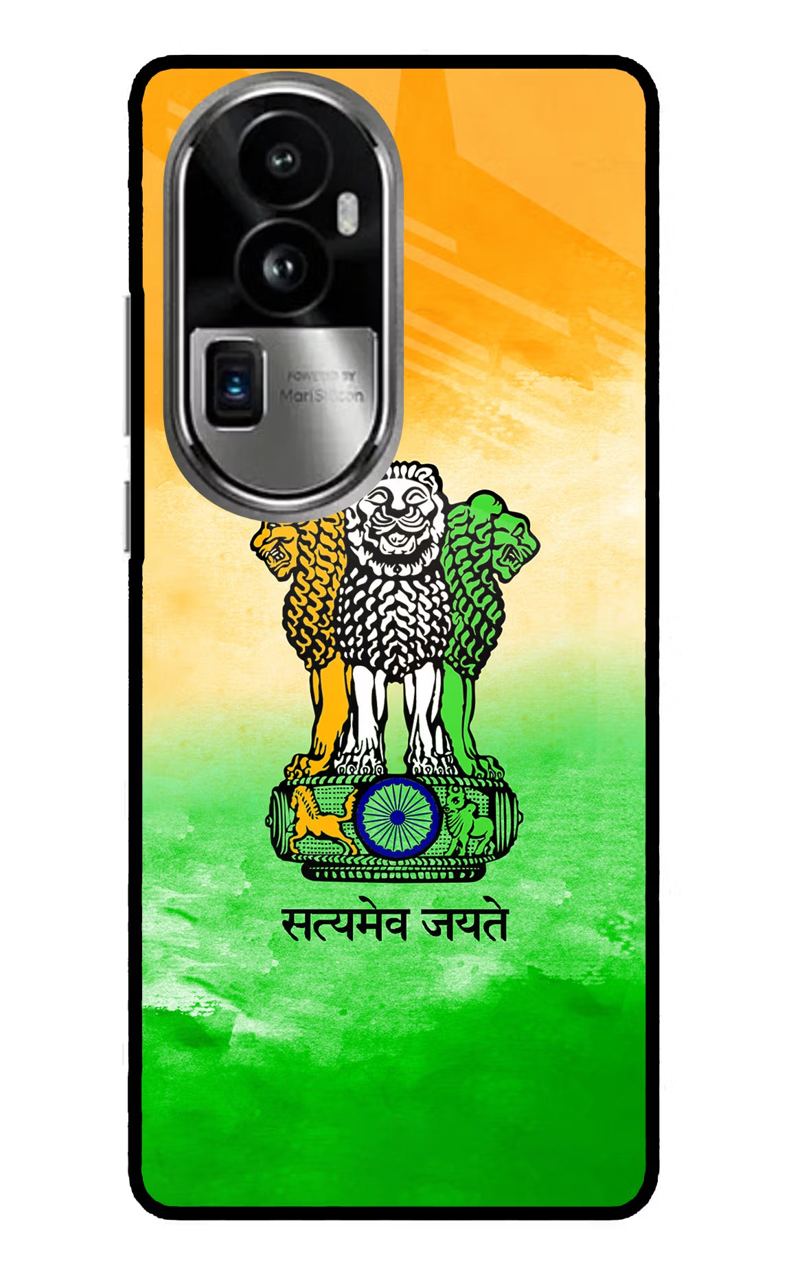 Satyamev Jayate Flag Oppo Reno10 Pro+ 5G Glass Case Back Cover by Casekaro