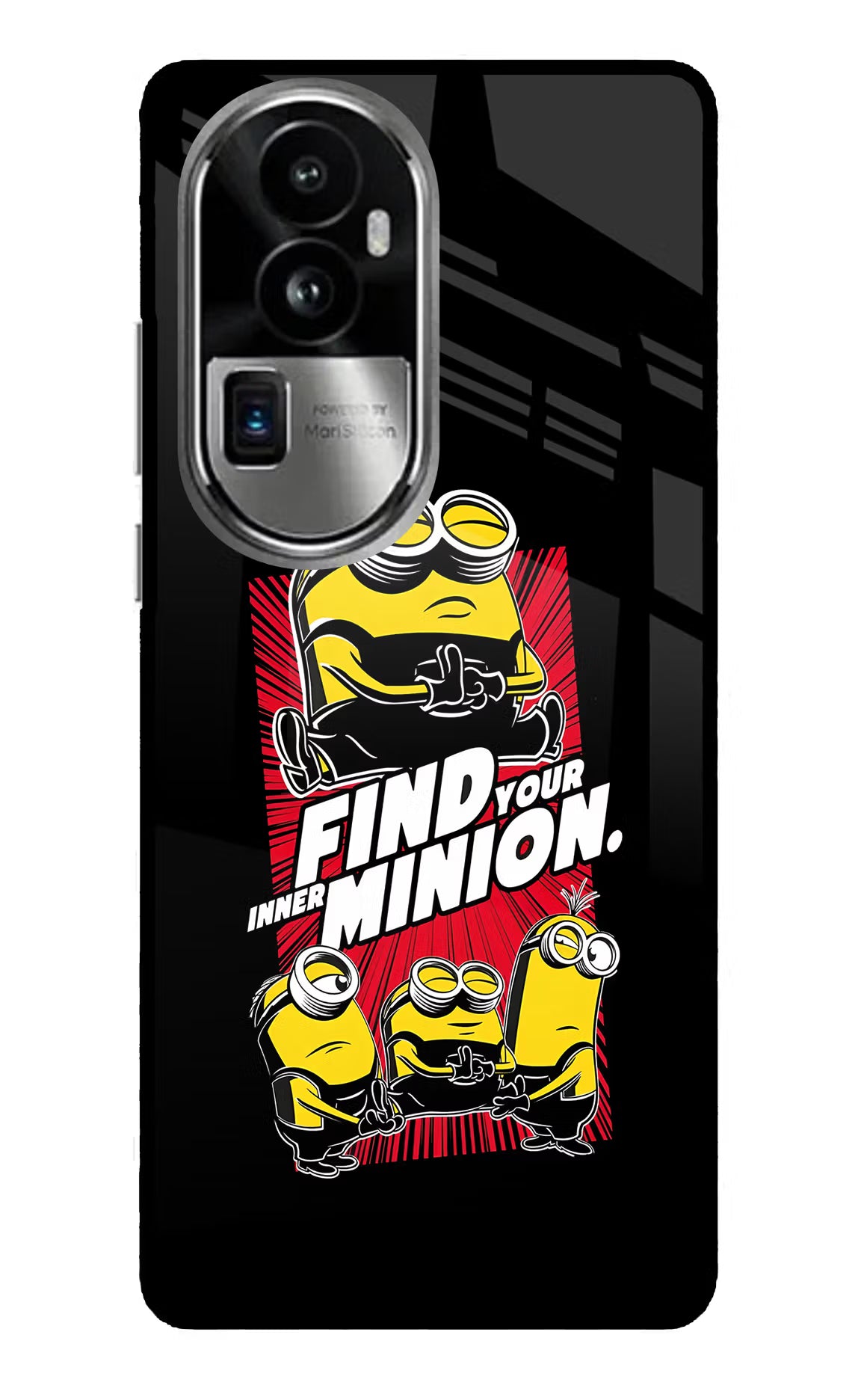 Find your inner Minion Oppo Reno10 Pro+ 5G Glass Case Back Cover by Casekaro