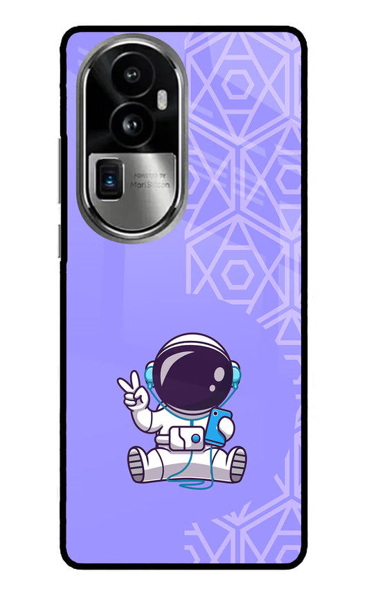 Cute Astronaut Chilling Oppo Reno10 Pro+ 5G Glass Case
