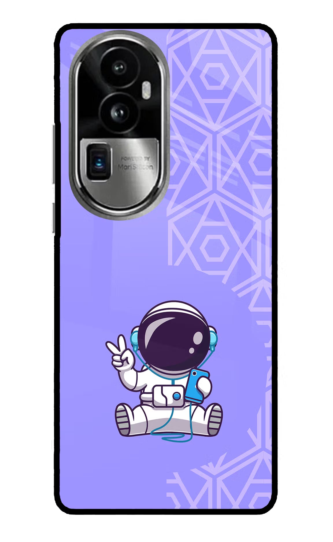 Cute Astronaut Chilling Oppo Reno10 Pro+ 5G Glass Case Back Cover by Casekaro