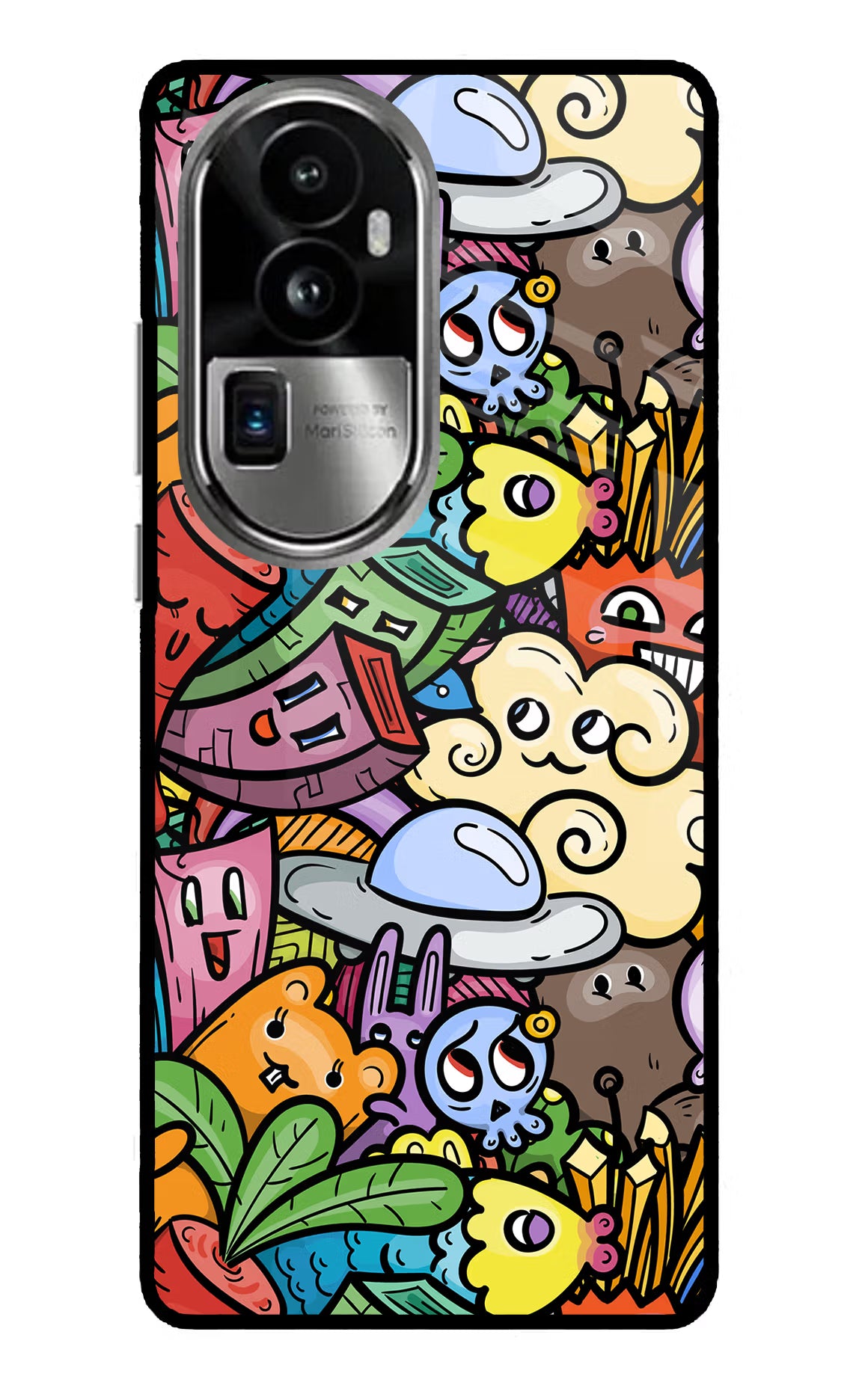 Veggie Doodle Oppo Reno10 Pro+ 5G Glass Case Back Cover by Casekaro