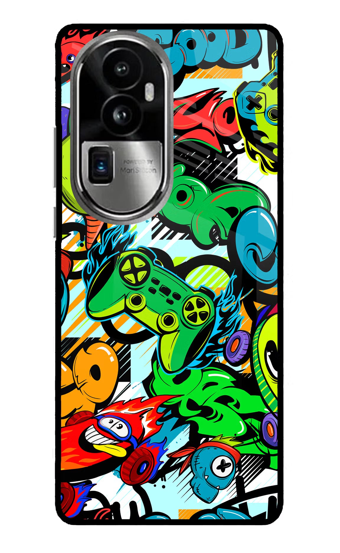 Game Doodle Oppo Reno10 Pro+ 5G Glass Case Back Cover by Casekaro