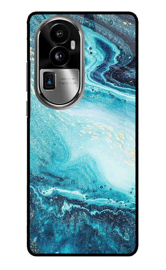 Blue Glitter Marble Oppo Reno10 Pro+ 5G Glass Case