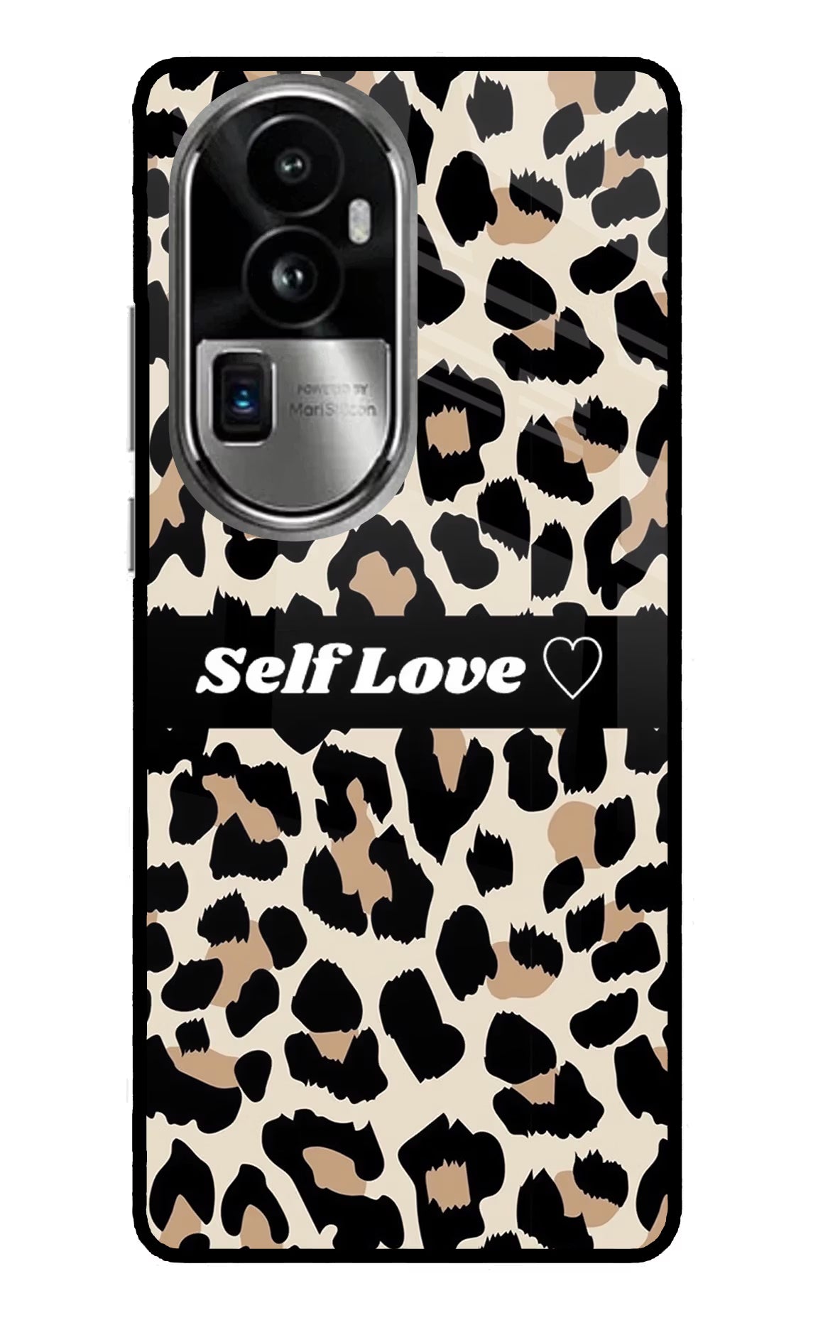 Leopard Print Self Love Oppo Reno10 Pro+ 5G Glass Case Back Cover by Casekaro