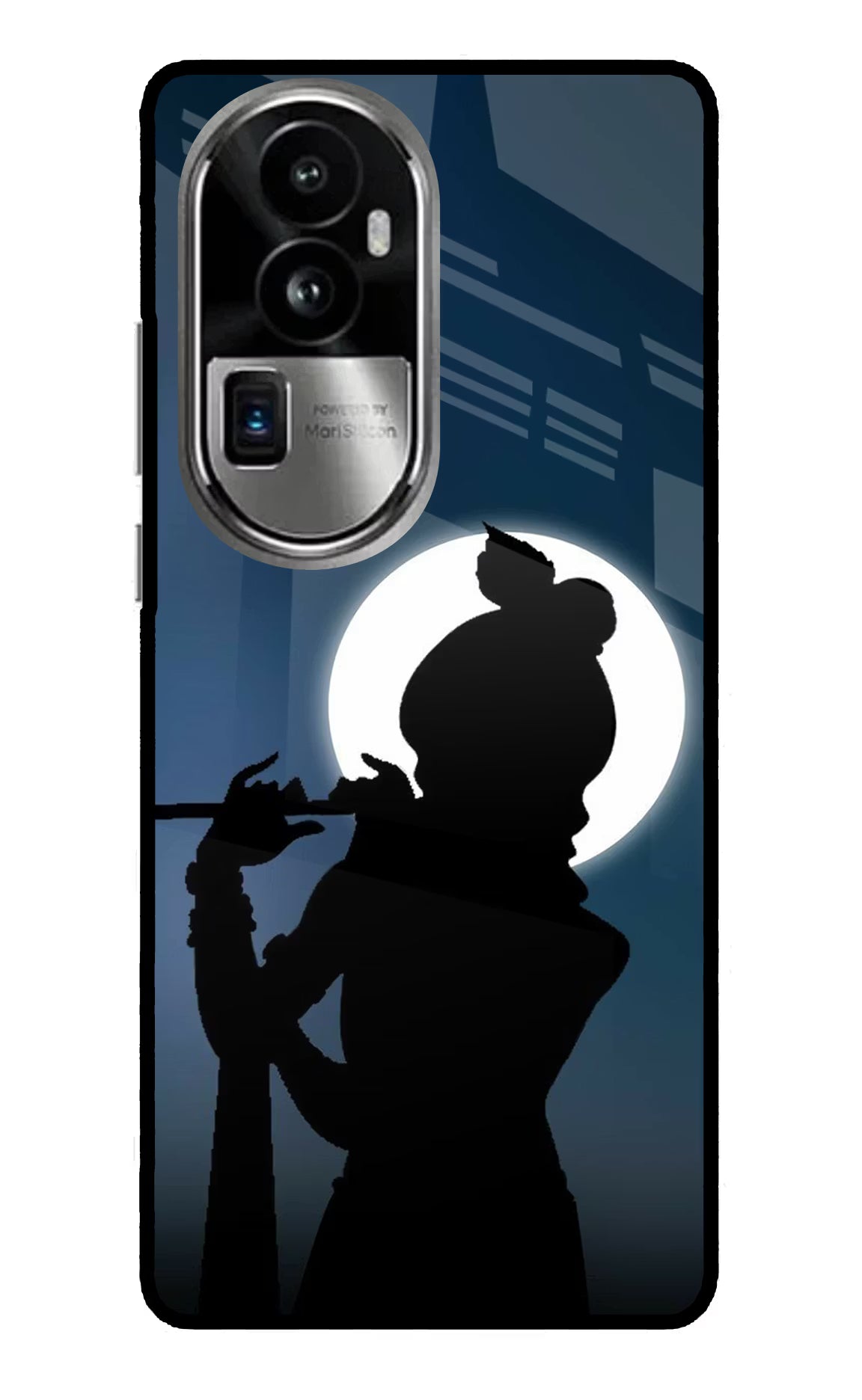 Shri Krishna Silhouette Oppo Reno10 Pro+ 5G Glass Case Back Cover by Casekaro