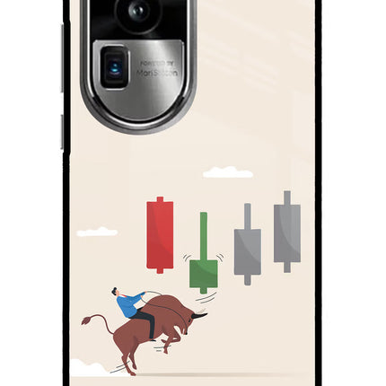 Bull Trading Momentum Oppo Reno10 Pro+ 5G Glass Case Back Cover by Casekaro
