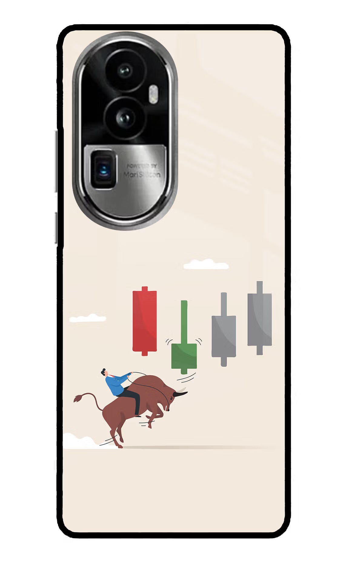 Bull Trading Momentum Oppo Reno10 Pro+ 5G Glass Case Back Cover by Casekaro